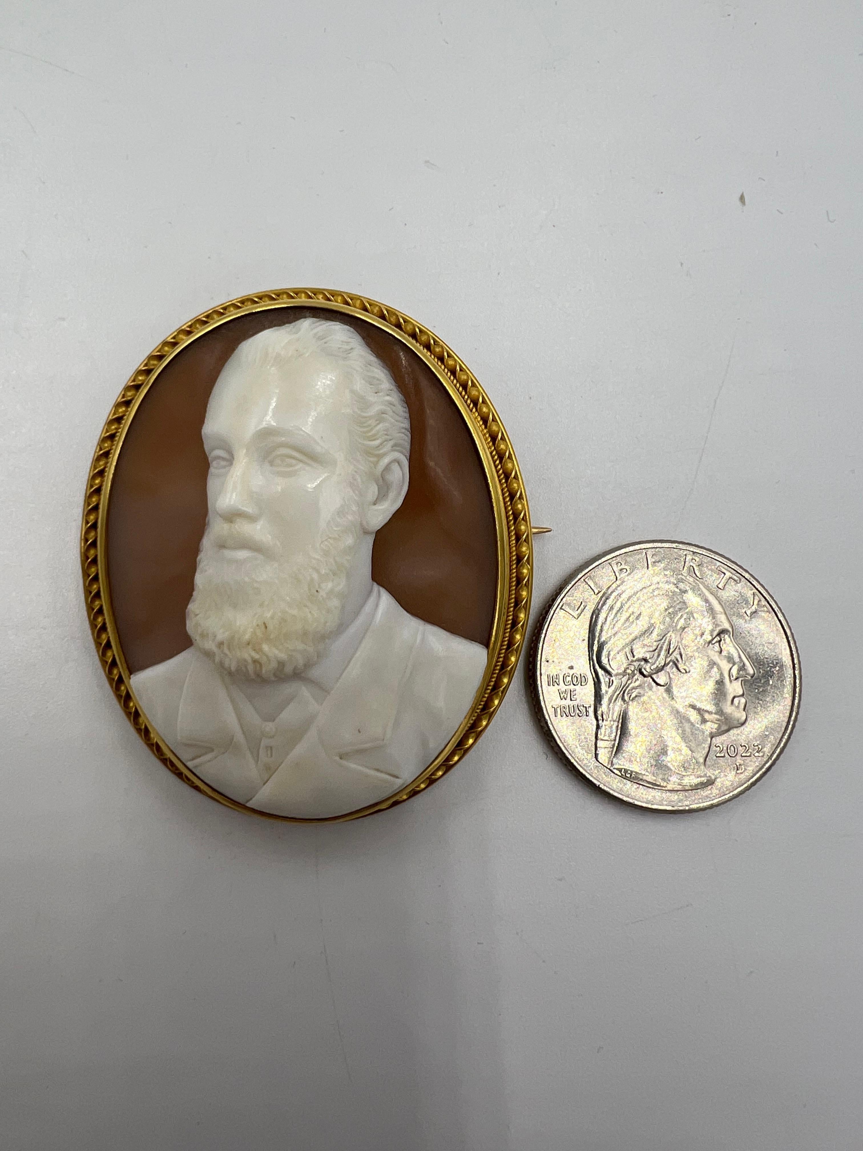 Spilla vittoriana con cammeo di un gentiluomo del 1890 in vendita 3