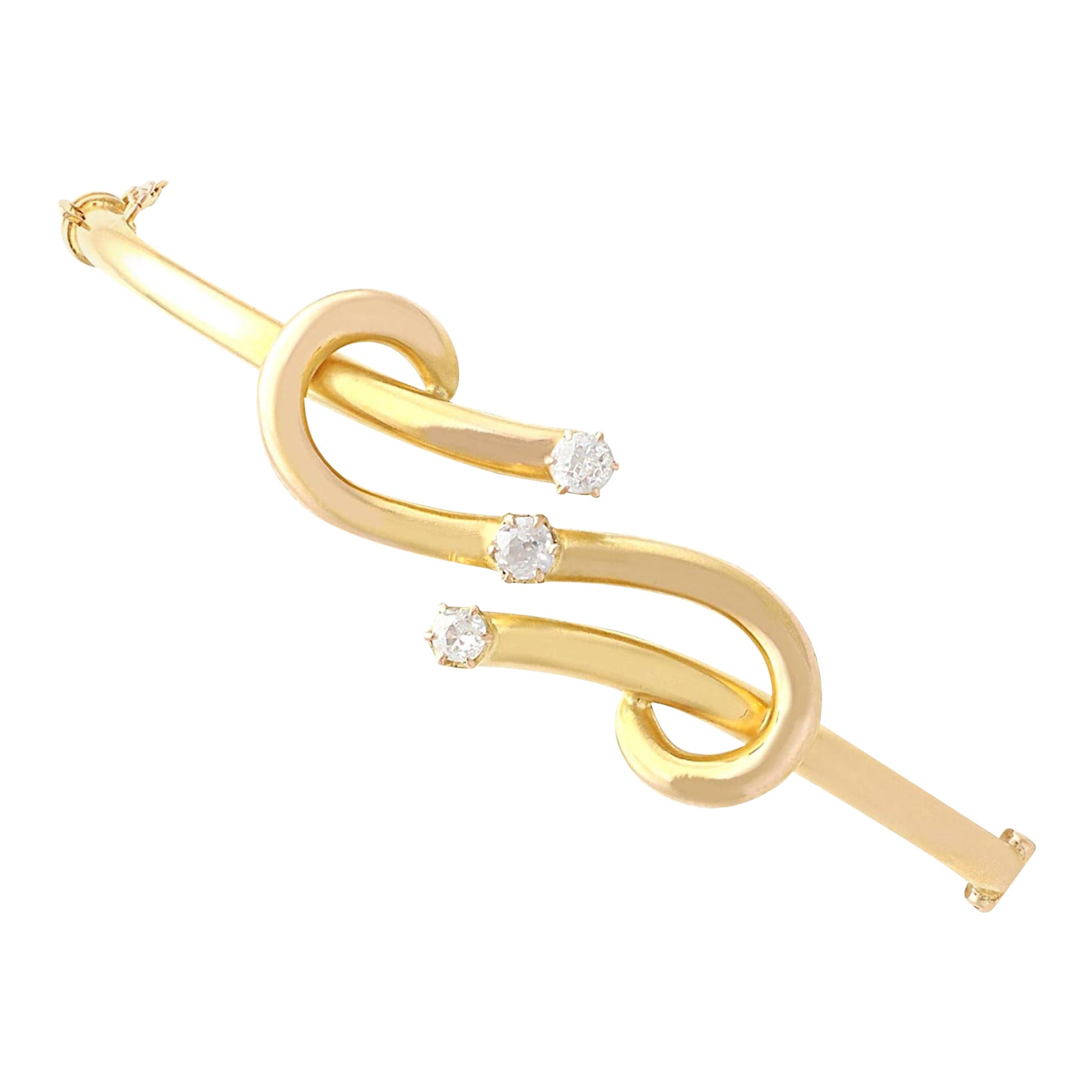 Bracelet victorien en or jaune et diamants des années 1890
