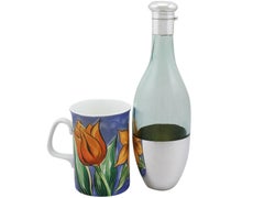 1890s Victorian Glass and Scottish Sterling Silver Flask