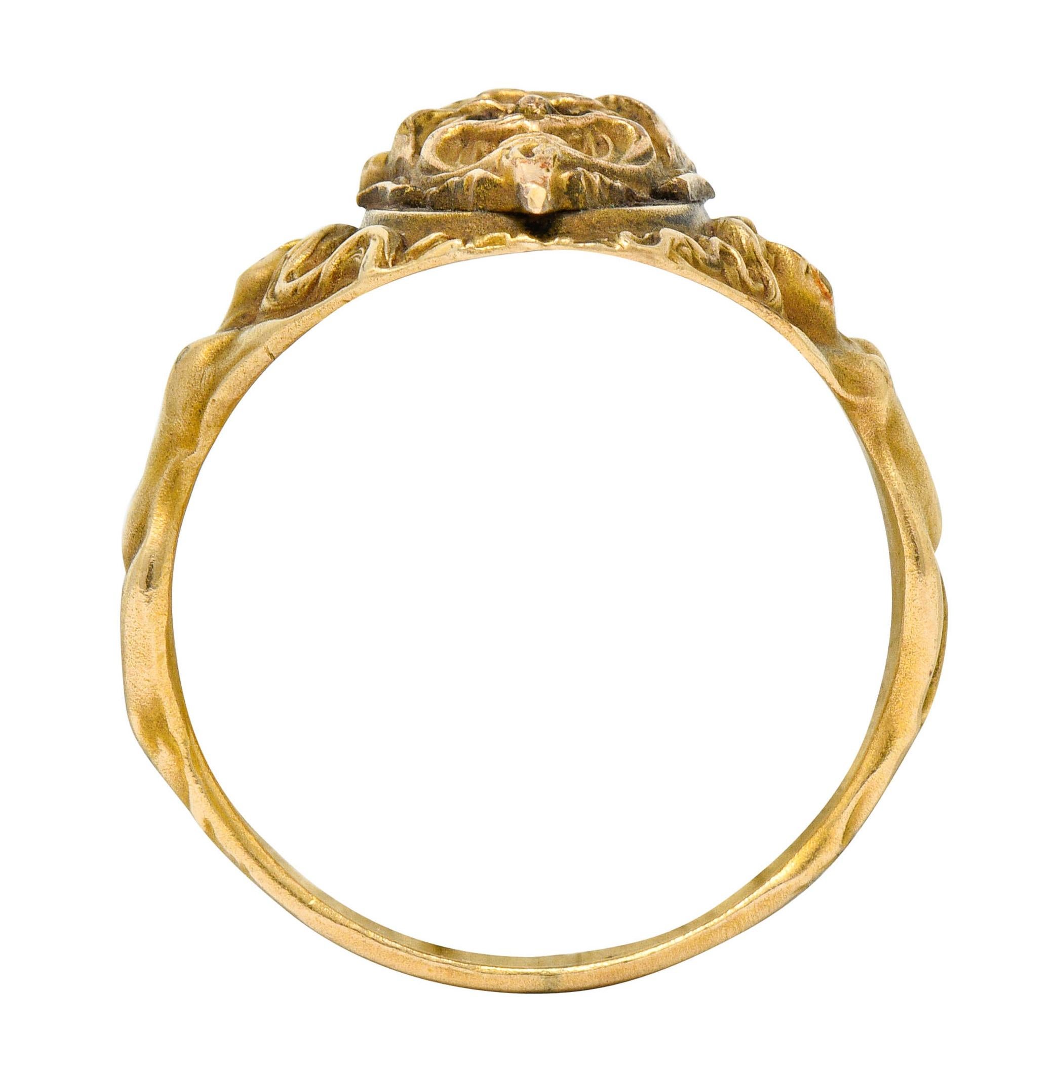 1890s Victorian Gold Full-Bodied Figure Devil Band Ring 3