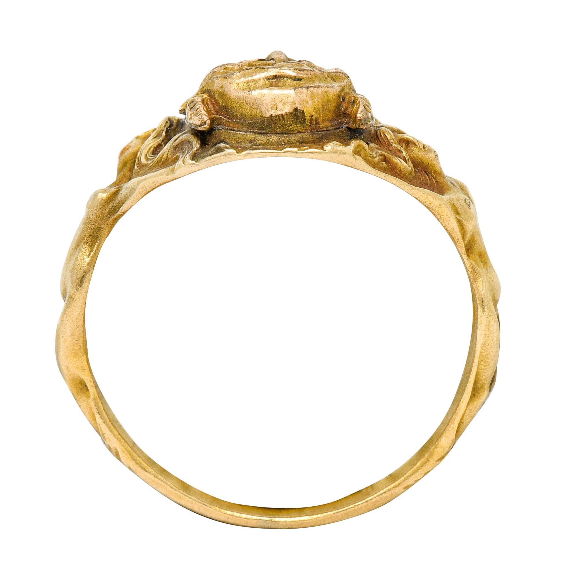 1890s Victorian Gold Full-Bodied Figure Devil Band Ring 5