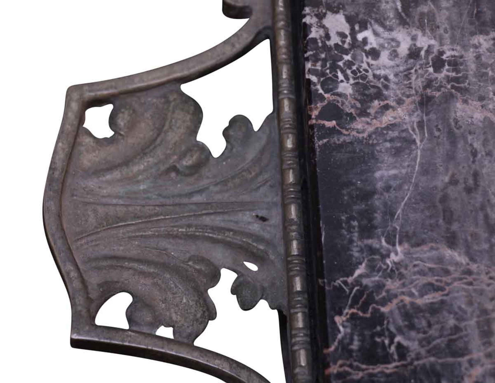 1890s Victorian Handwrought Bronze Side Table with Marble Top In Good Condition In New York, NY