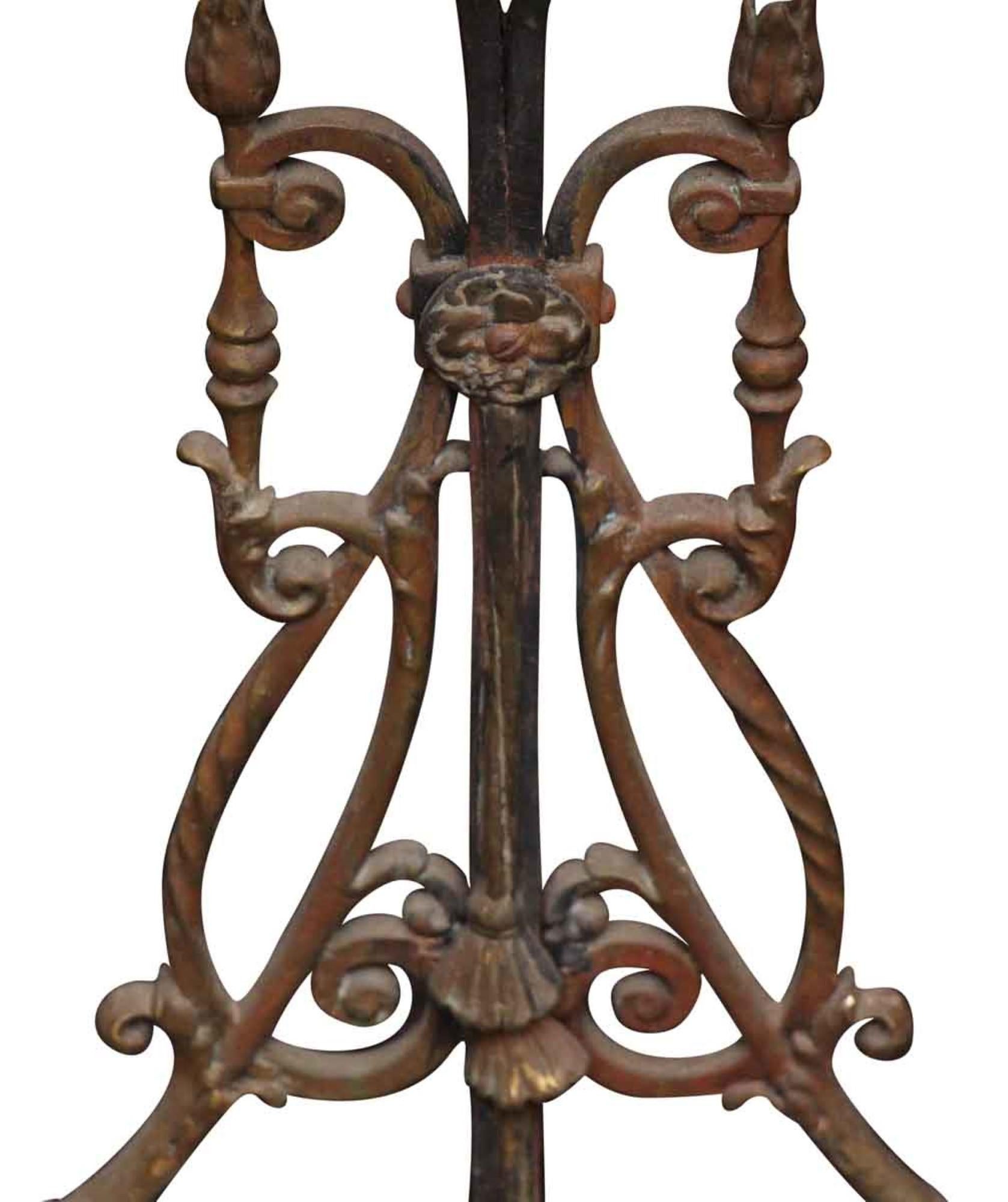 1890s Victorian Handwrought Bronze Side Table with Marble Top 1