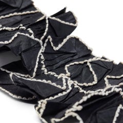 1890s Victorian Monochrome Silk Ruffle Collar and Jabot
