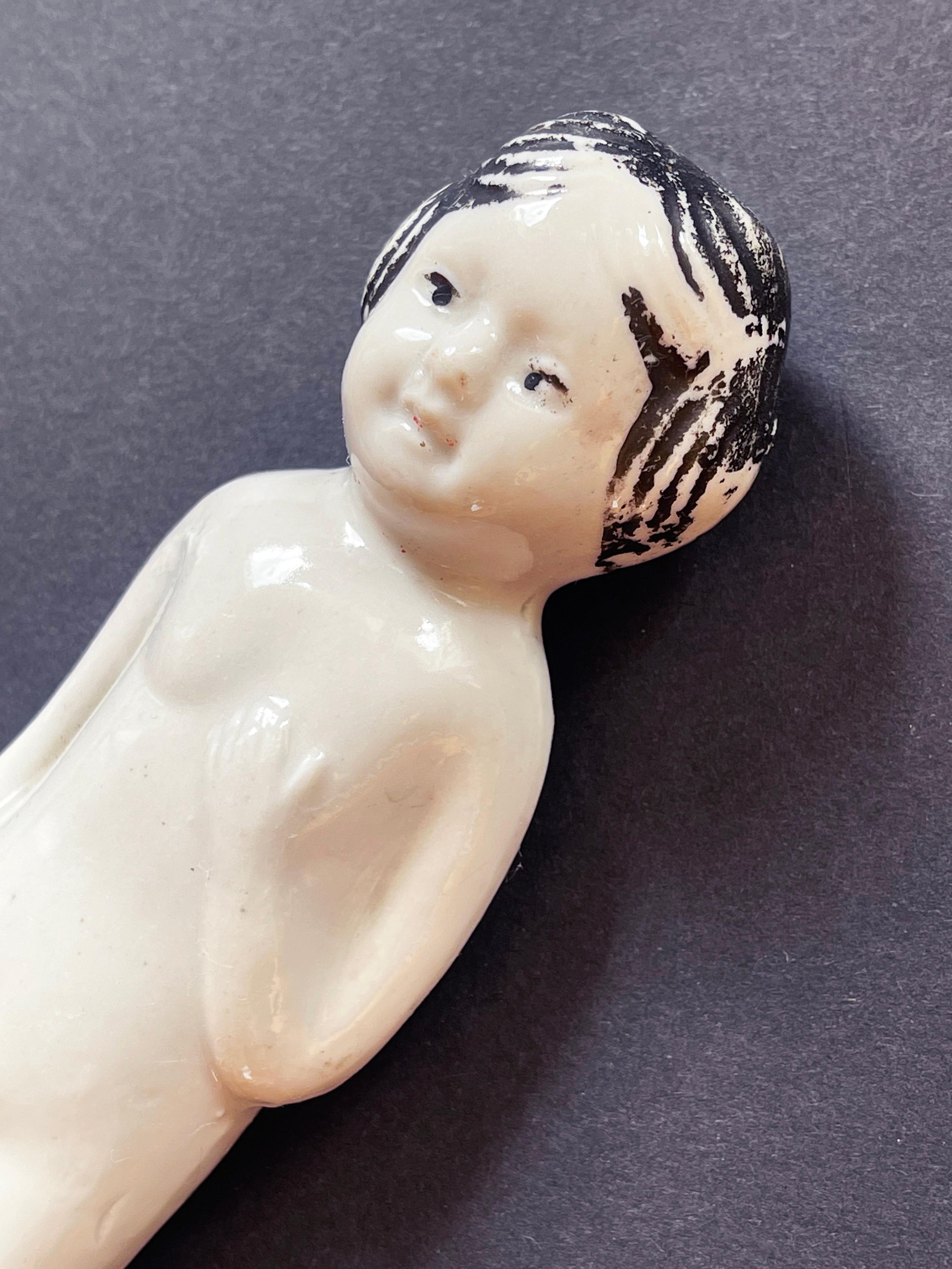 Bambole di porcellana vittoriane del 1890 'Frozen Charlotte' Giappone e Germania, set di 3 In condizioni buone in vendita a Andernach, DE