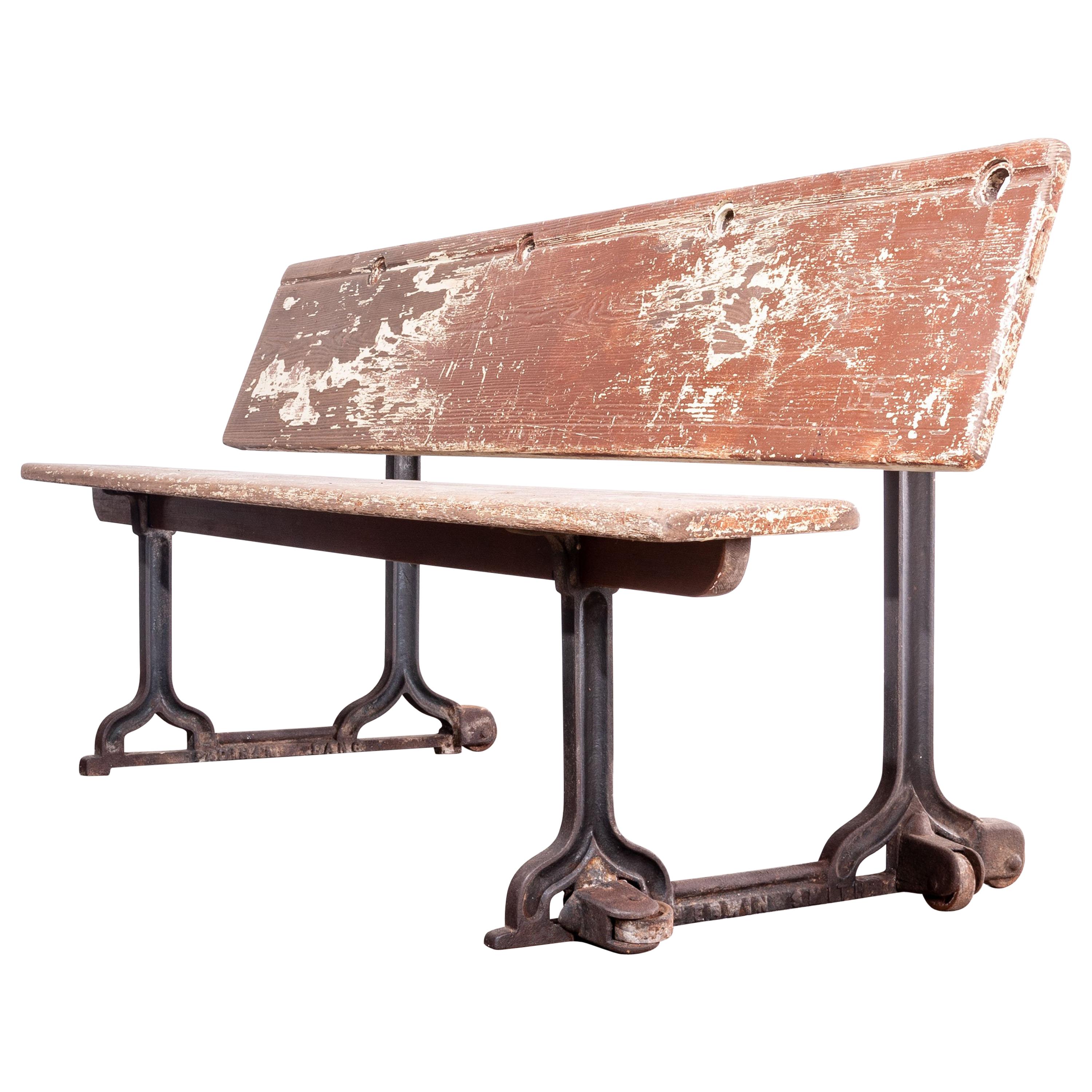 1890s Victorian School Children's Bench, Desk