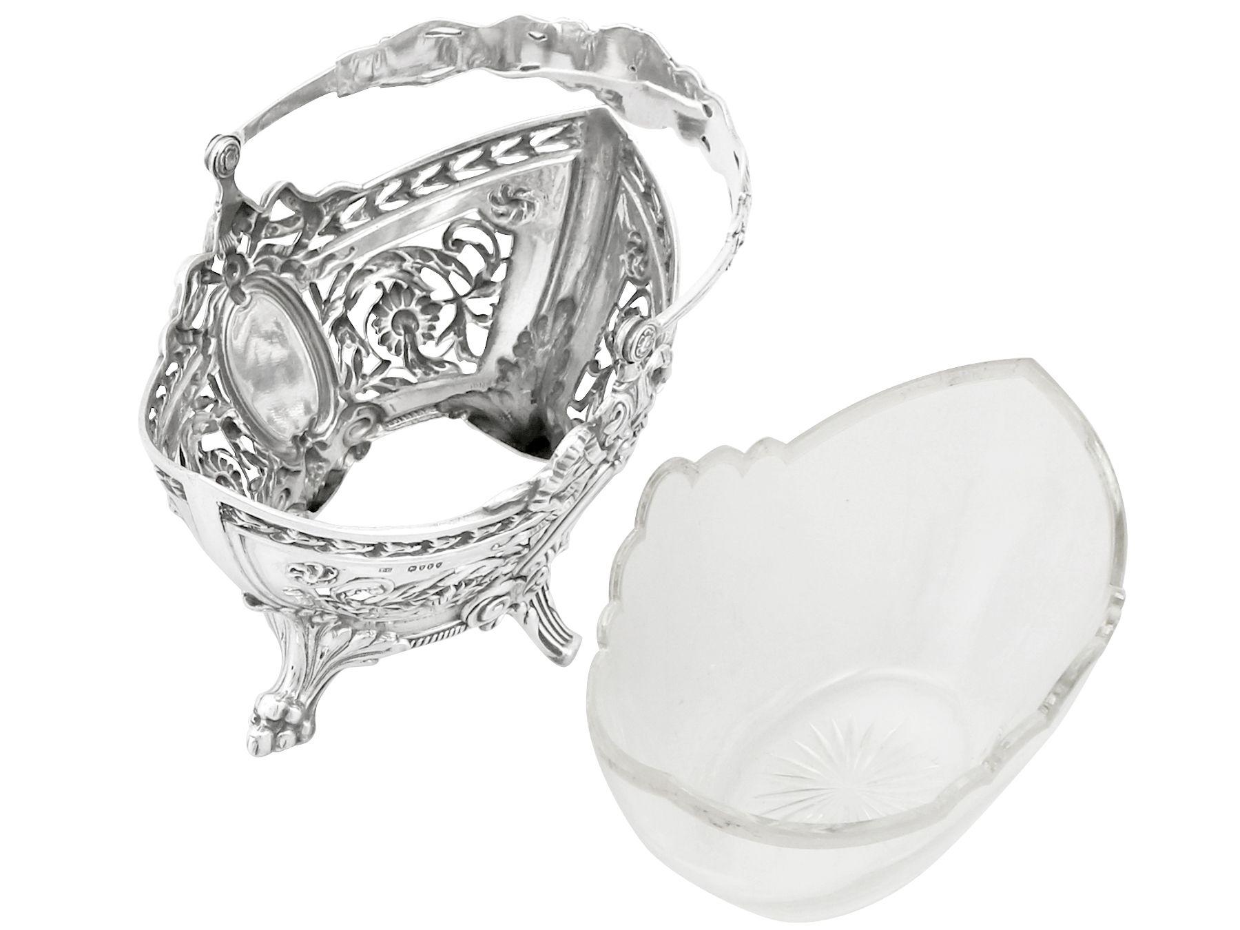 Victorian Sterling Silver Bon Bon Basket For Sale 2