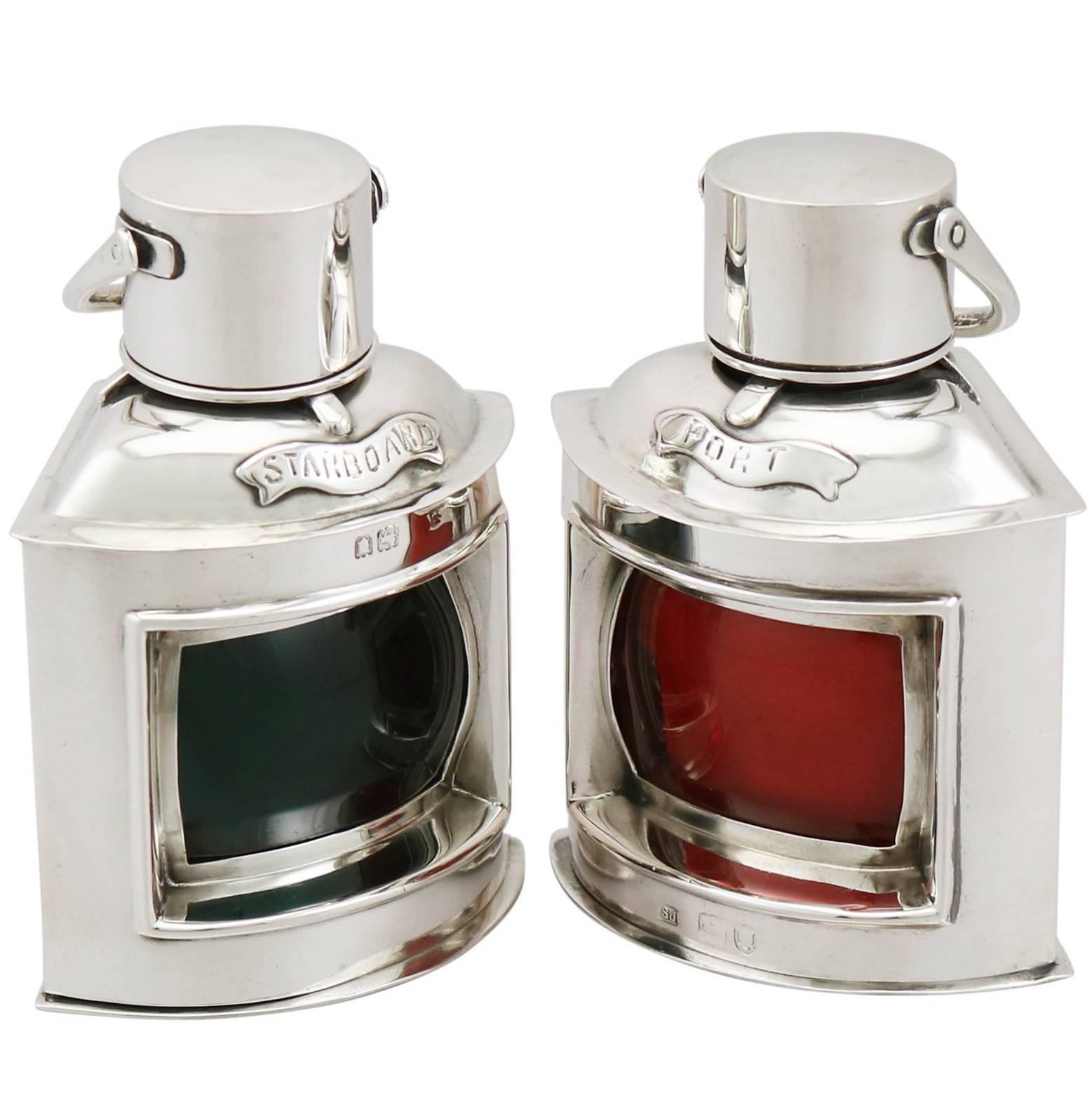 1890s Victorian Sterling Silver Nautical Table Lighters