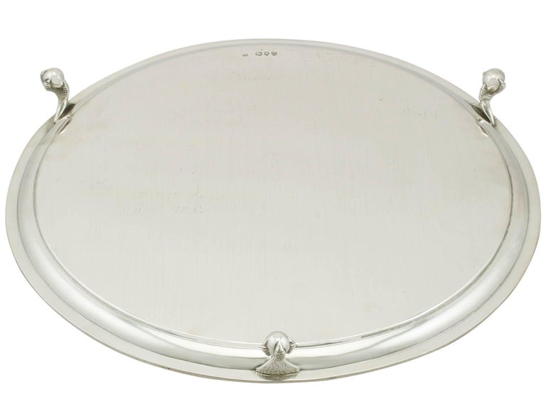 1890s Victorian Sterling Silver Salver For Sale 2