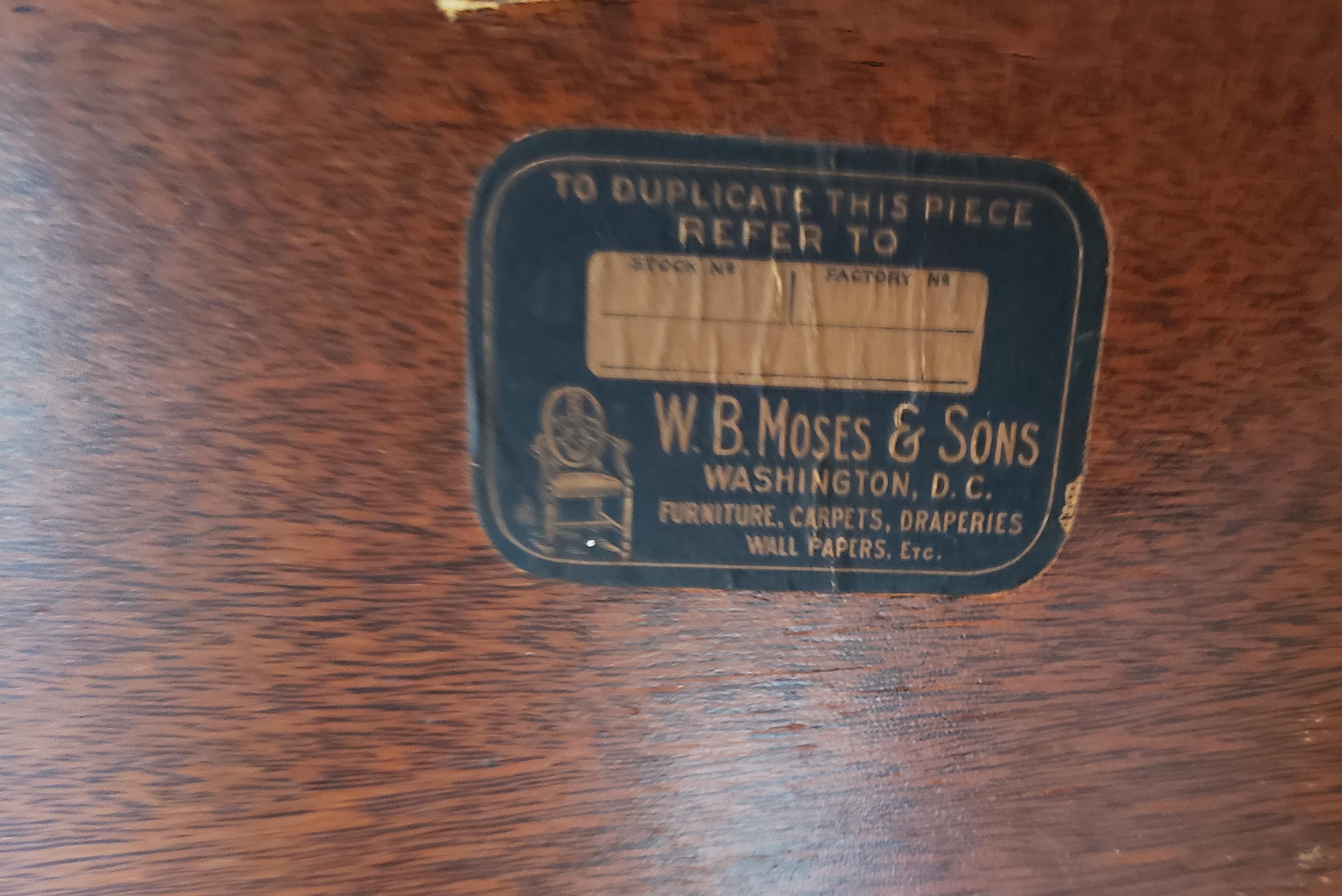 Woodwork 1890s W. B. Moses & Sons Louis Phillipe Style Mirror