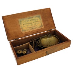 Antique 1890s W & T Avery Gold Weighing Scales in Box