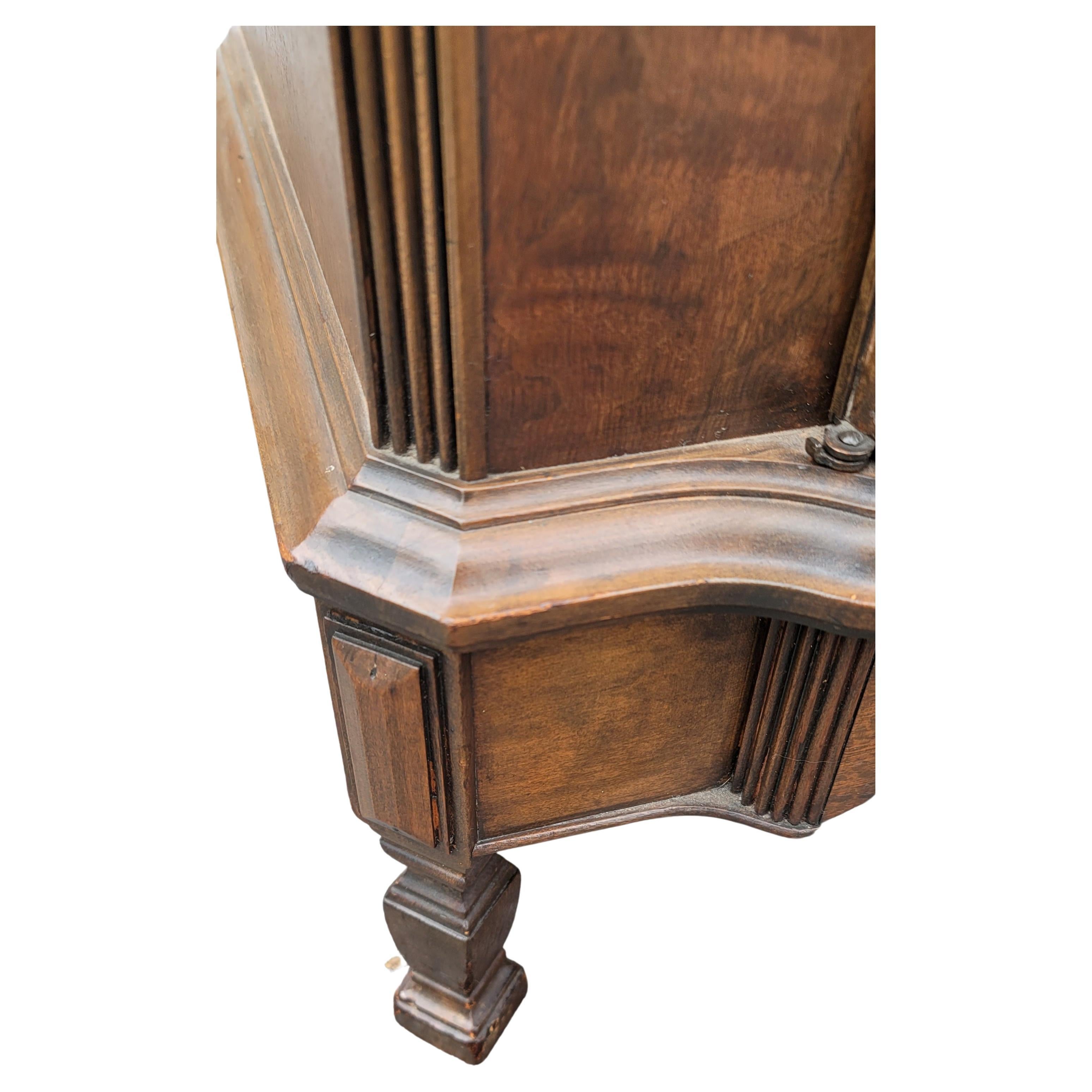 1930s Majestics Walnut Burlwood with Satinwood Inlays Storage Cabinet Armoire For Sale 1