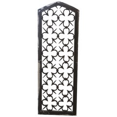 Antique 1890s Wrought Iron Arched Gothic Window Guard