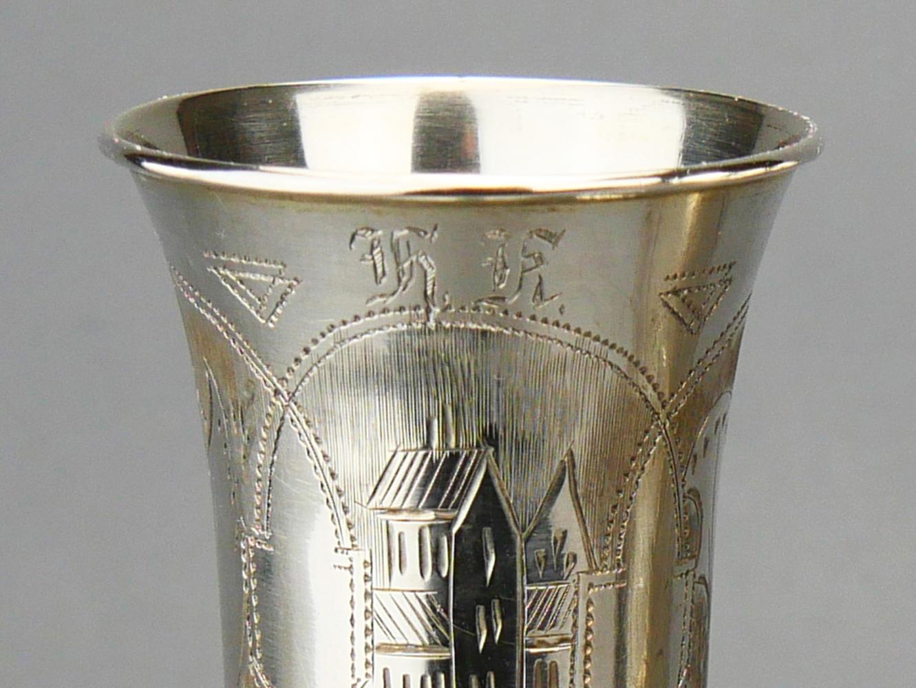 1891 -  1894 Due antichi bicchieri da shot di vodka russa 84 Argento / 69 grammi in vendita 4