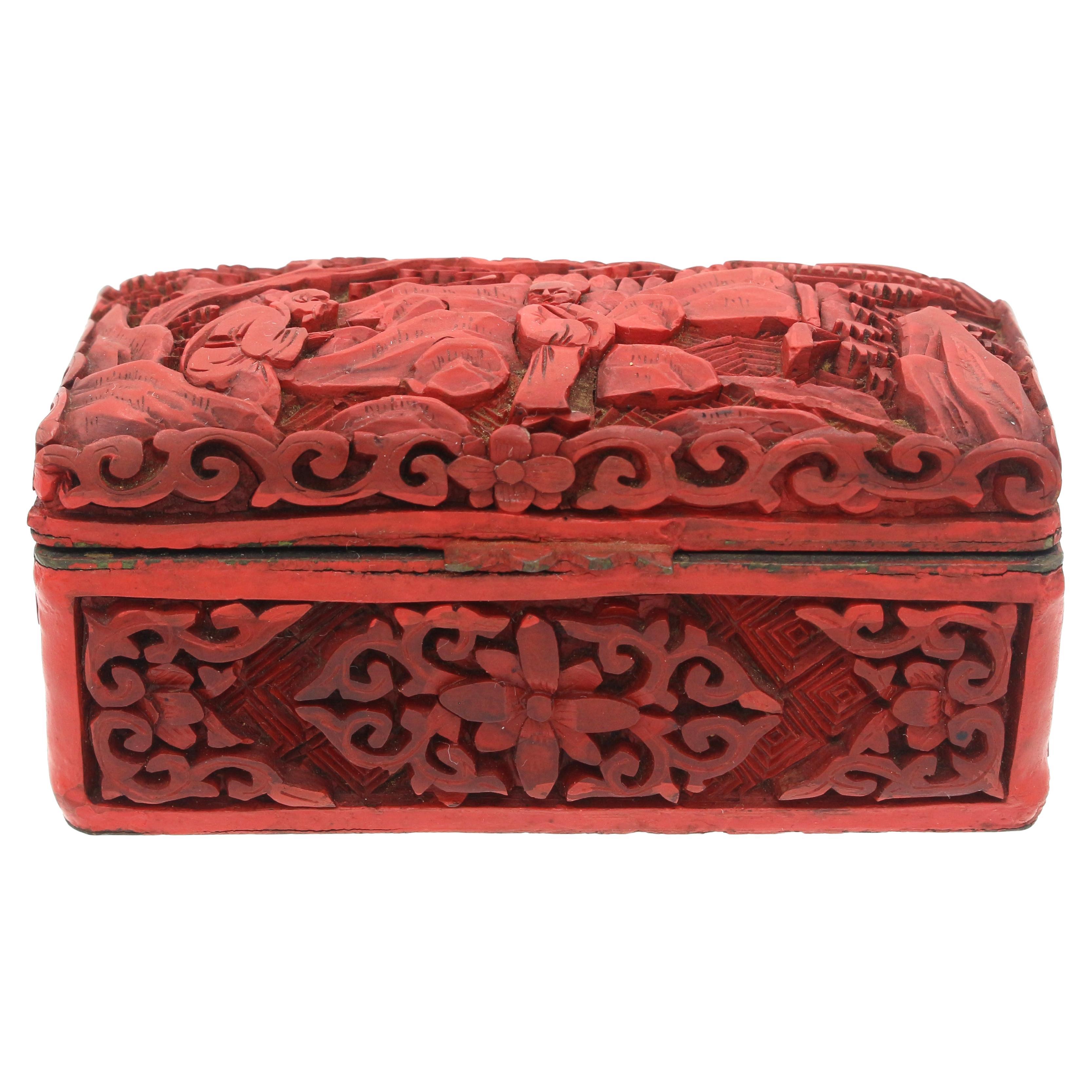 1891-1911 Caja de sellos de cinabrio chino