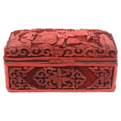 Antique 1891-1911 Chinese Cinnabar Stamp Box