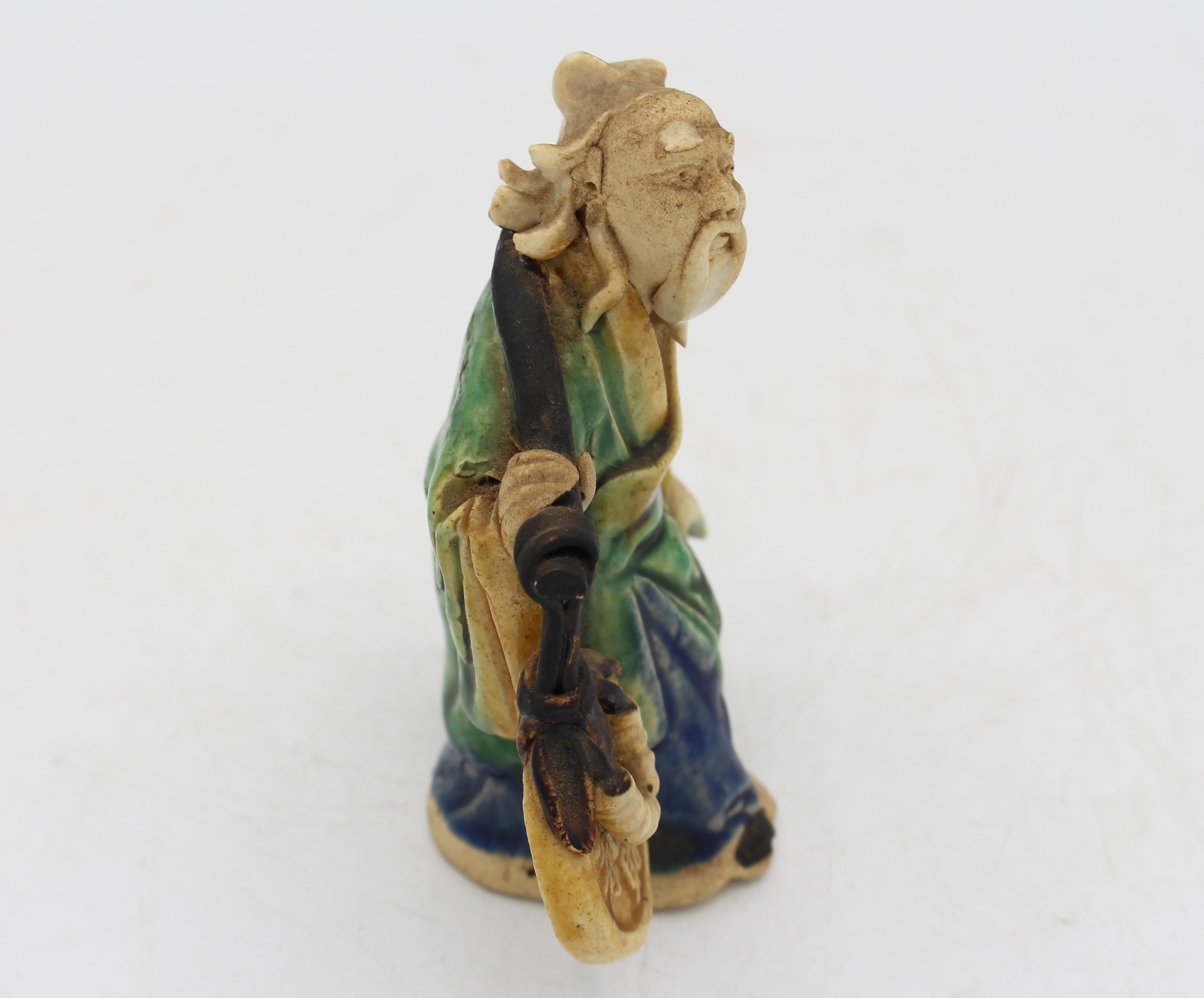 Ceramica Souvenir dell'Esposizione Universale Cinese del 1891-1911 con figura dell'uomo di fango in vendita