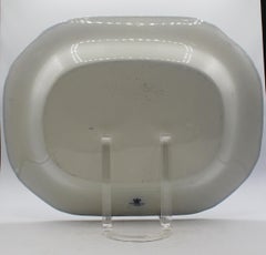 1891-1911 Englische Wedgwood Kühe fließen blau gemustert Servierplatte