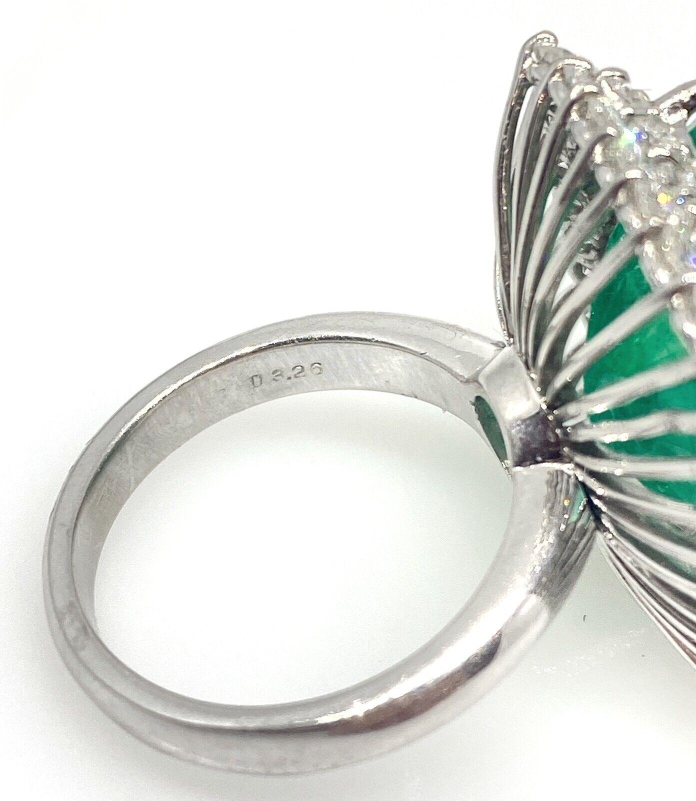 18,91 Karat kolumbianischer Smaragdring, GIA-Zertifikat mit Diamanten in Platin 1