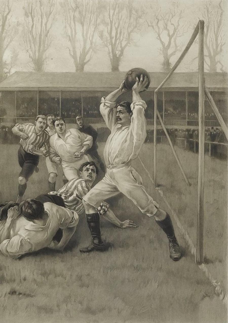 Photogravure ancienne d'après Football Match and Association Game d'après W. Overend, 1891 en vente 1