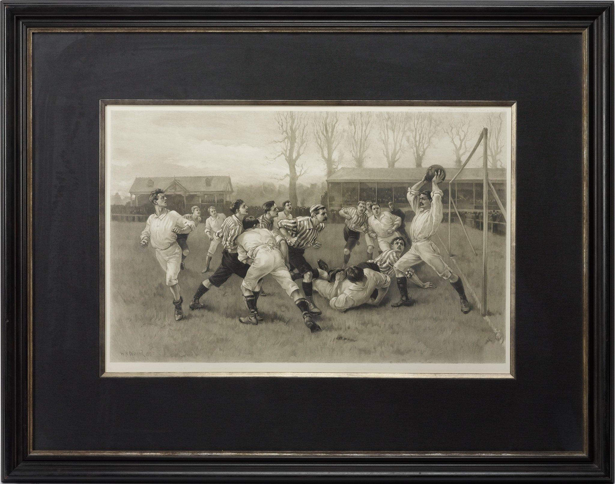 Photogravure ancienne d'après Football Match and Association Game d'après W. Overend, 1891 en vente 2