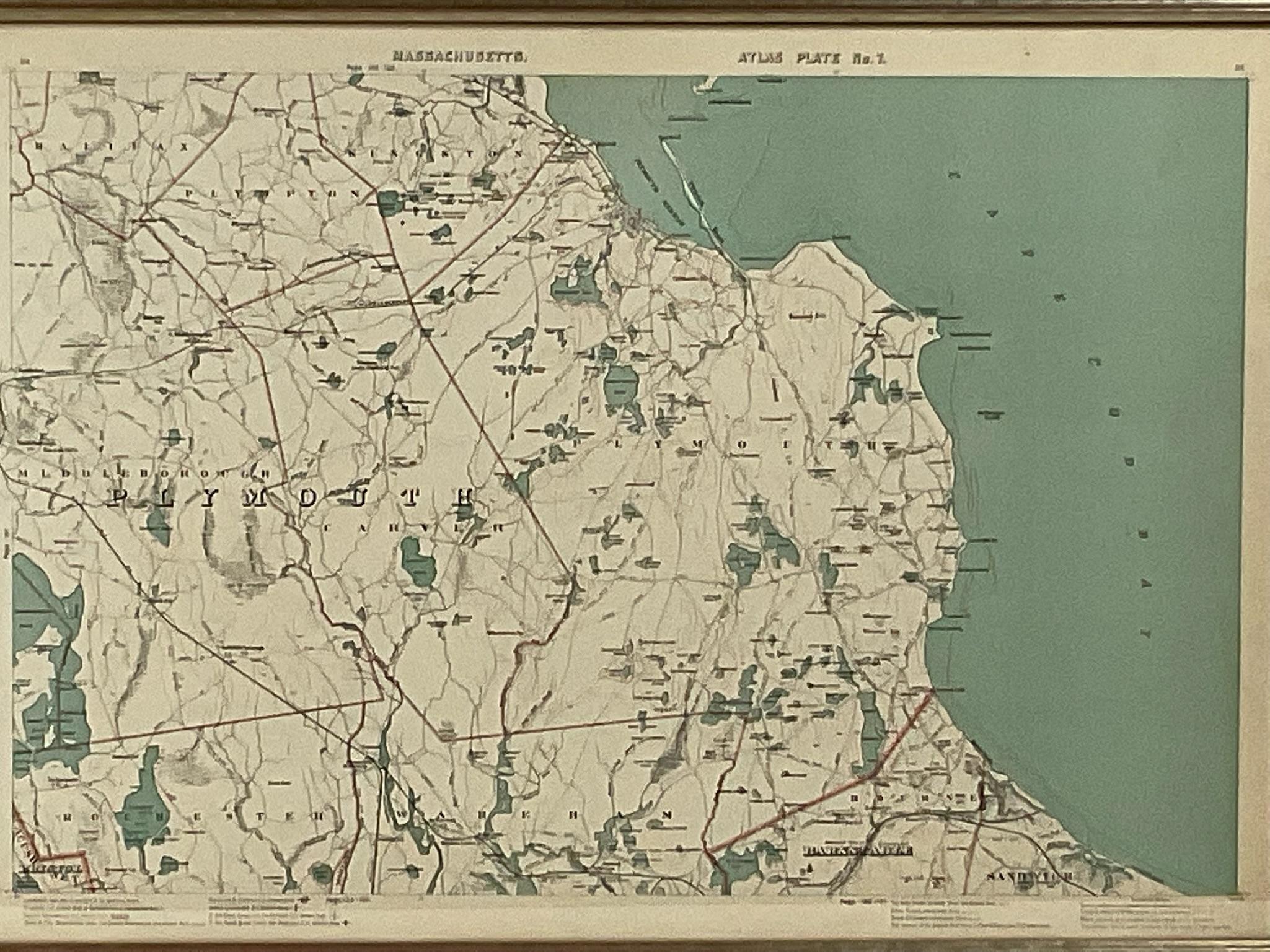 Karte von Plymouth County Mass, 1891 (Nordamerikanisch) im Angebot