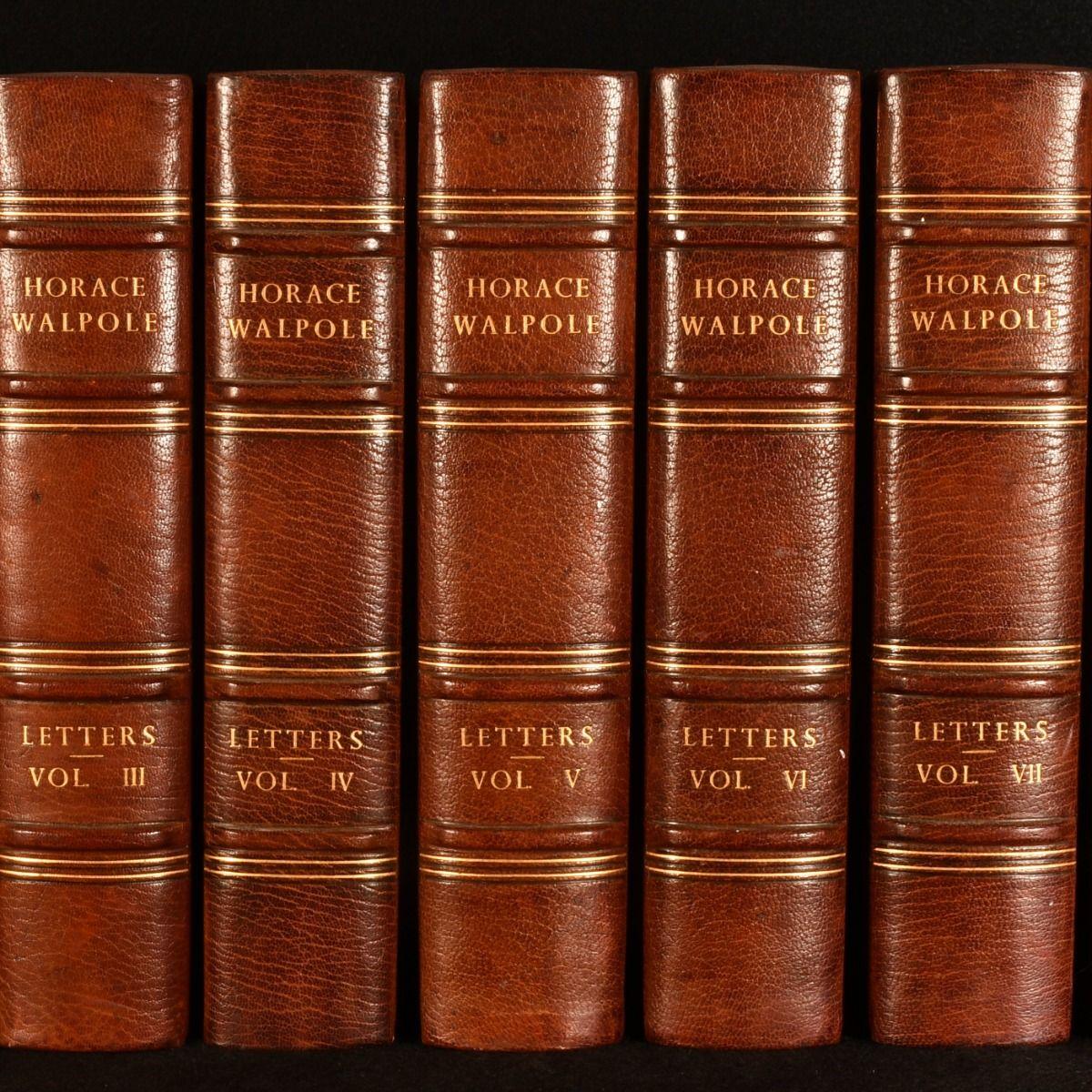 An illustrated limited edition collection of the letters of Horace Walpole, totalling over two thousands letters written during his lifetime.

A limited edition, limited to one hundred copies, of which this is numbered ninety.

Complete in nine