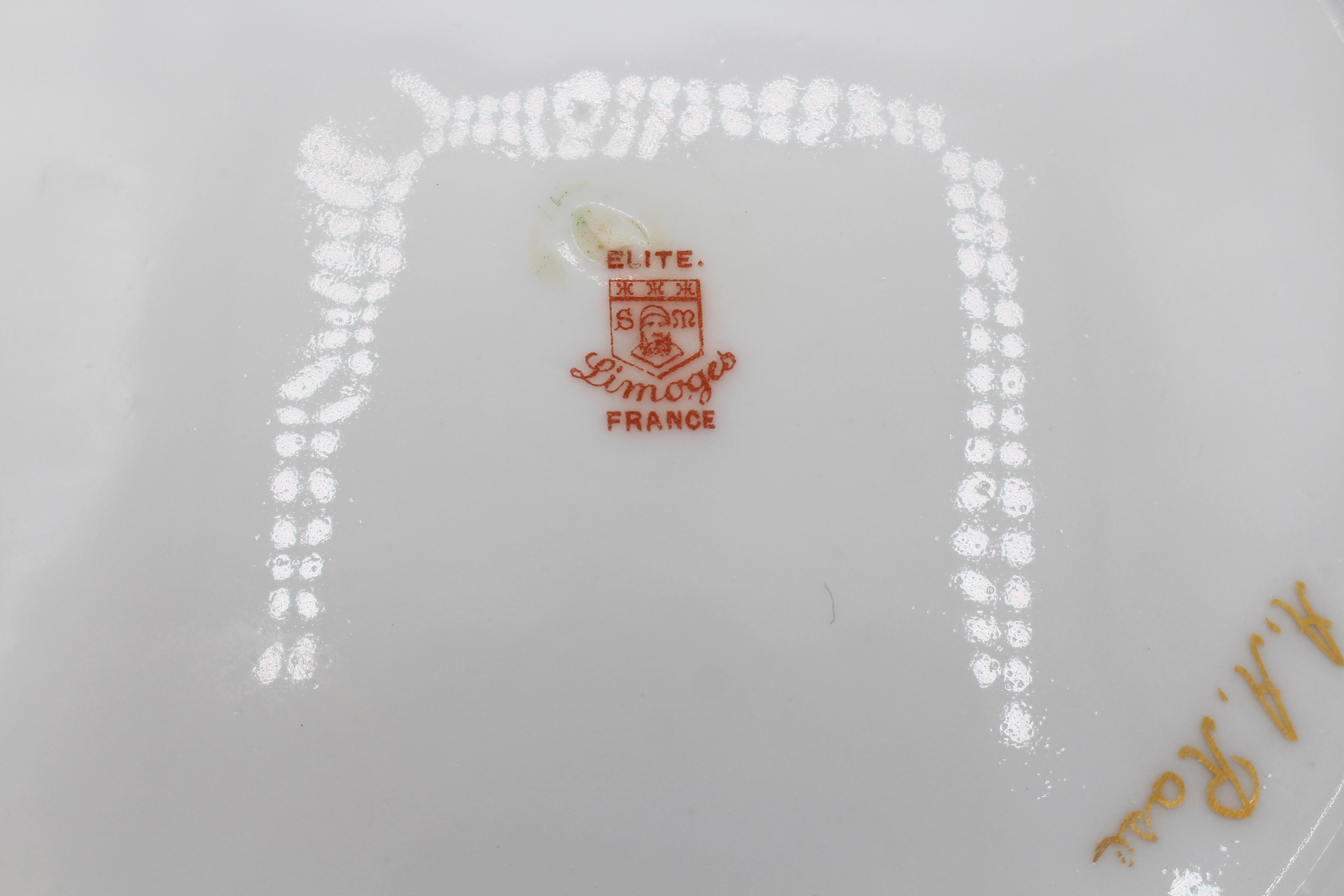 18911-1911 French Limoges Porcelain Shell Form Bowl (Porzellan) im Angebot