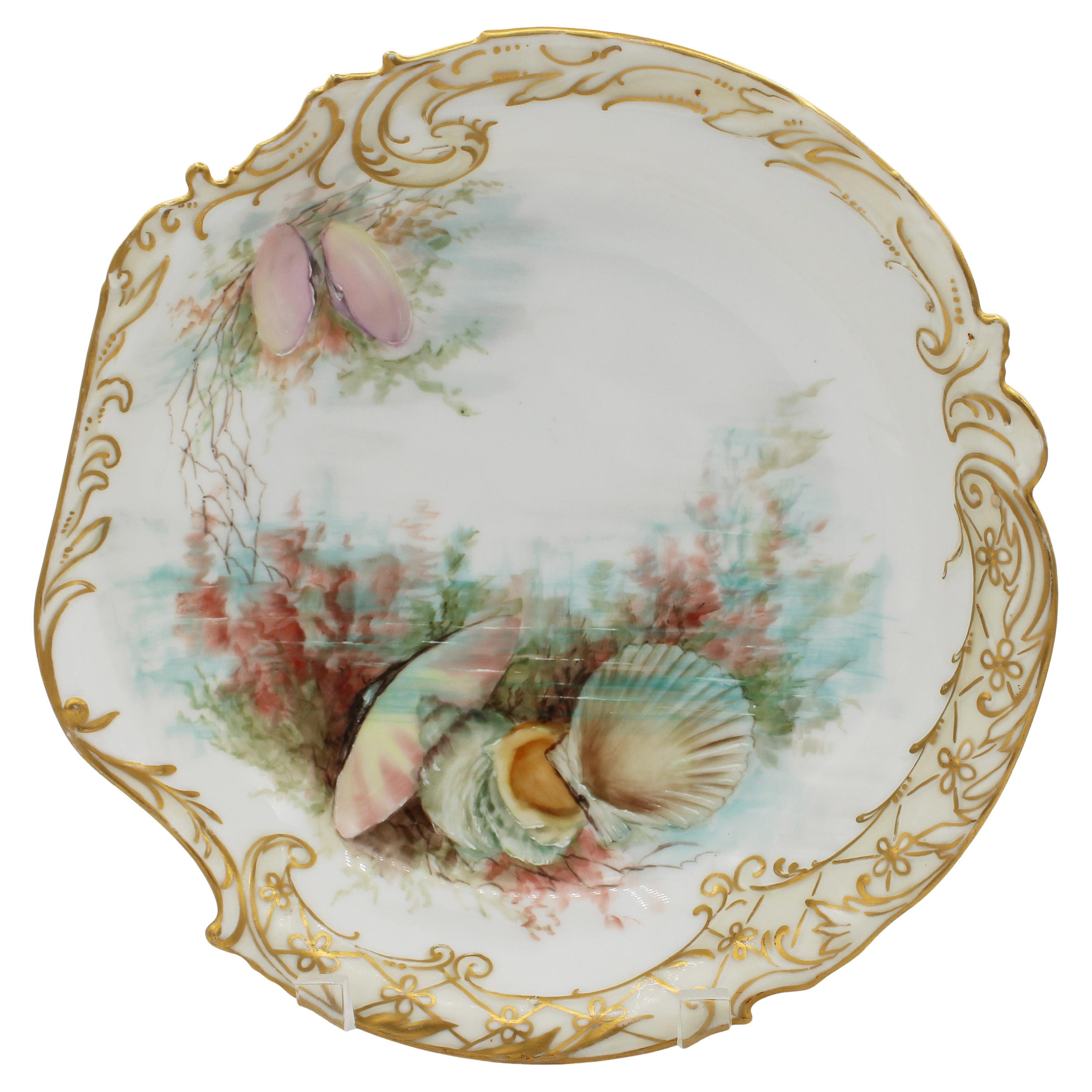 18911-1911 French Limoges Porcelain Shell Form Bowl