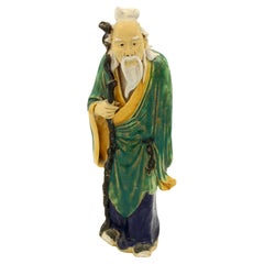 1892-1904 Figure d'aîné chinois avec bâton