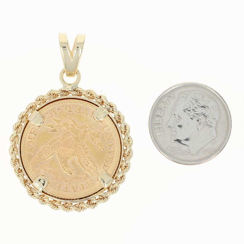 14k gold liberty coin pendant