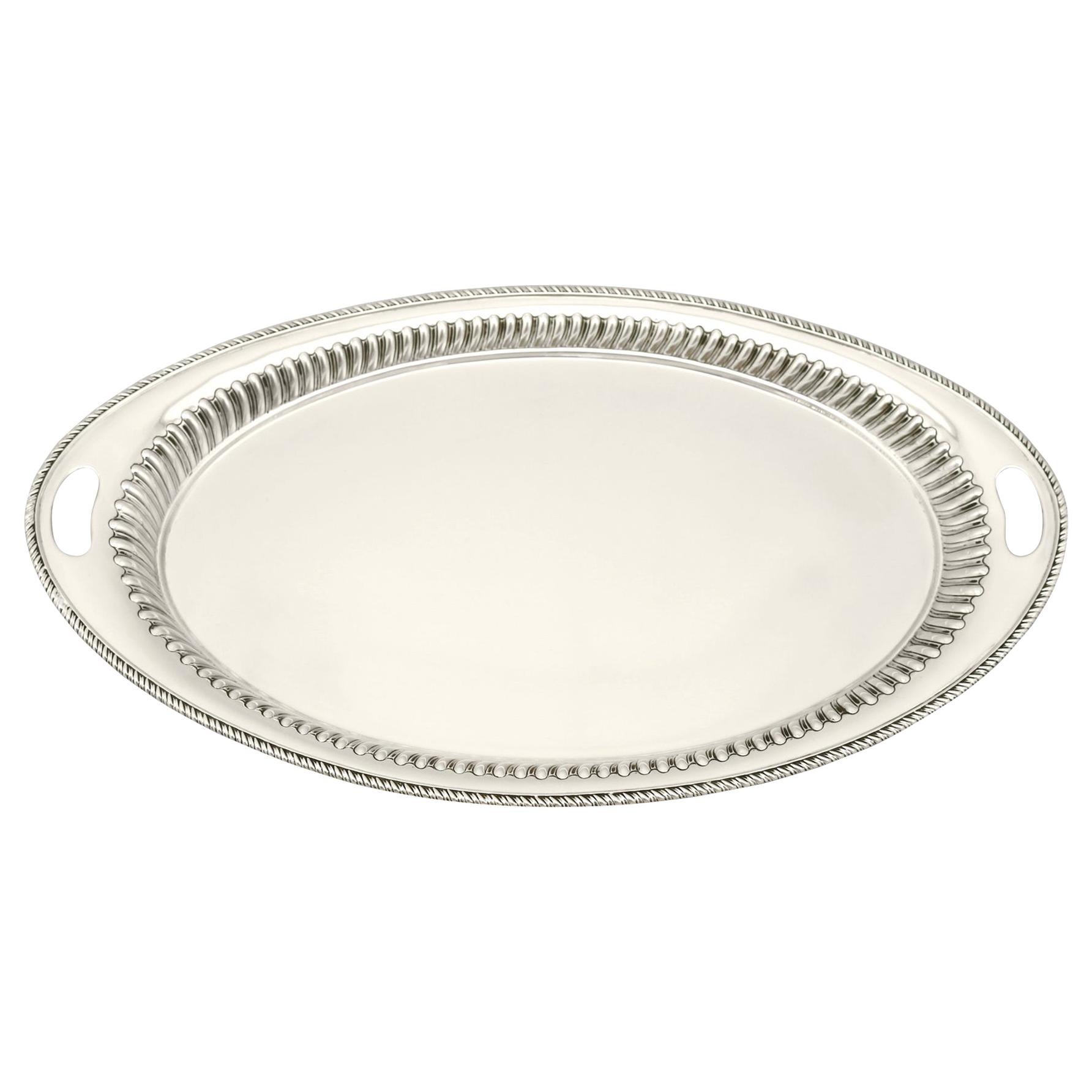 1892 Antique Victorian Sterling Silver Tray