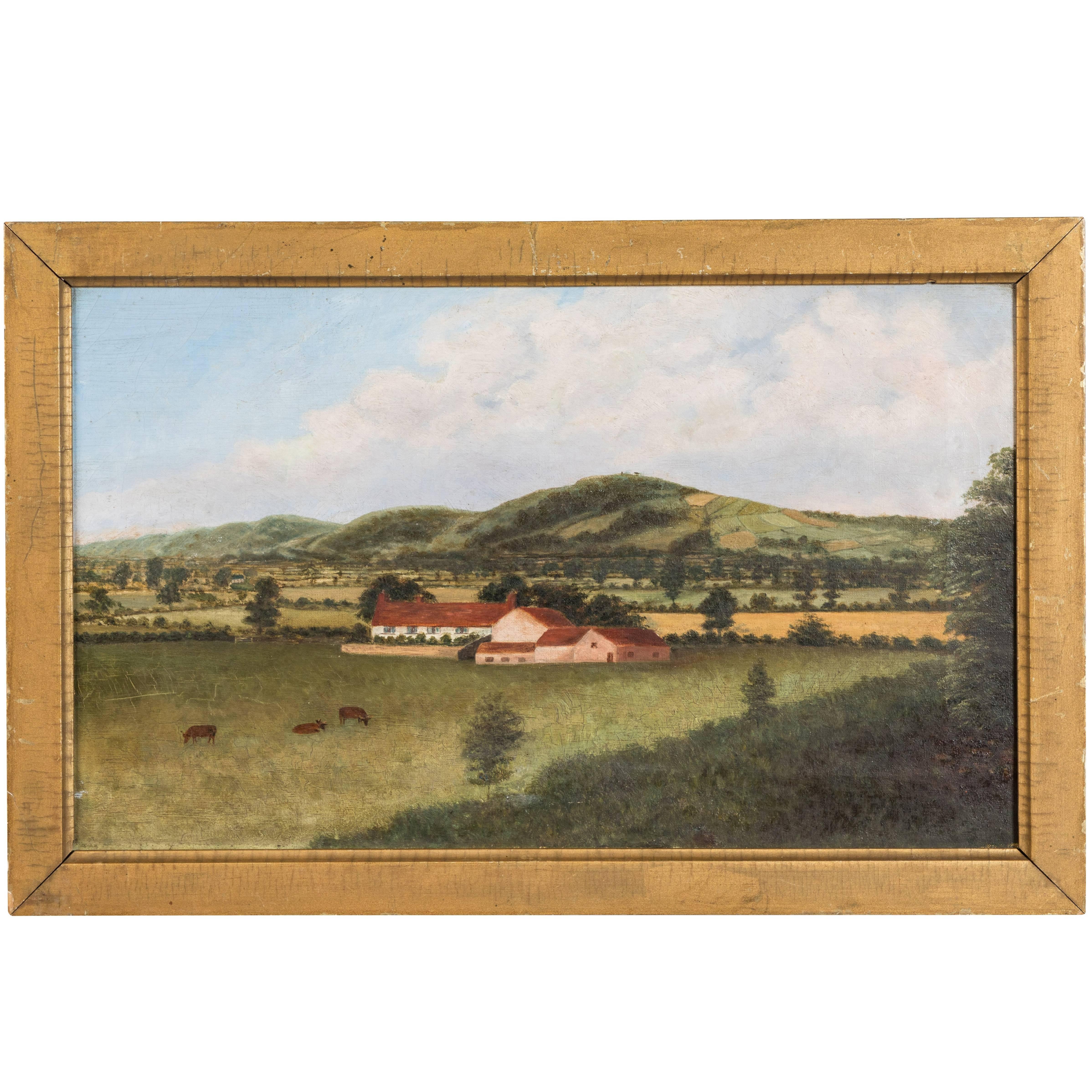 1892 English Oil on Canvas Pastoral Scene For Sale