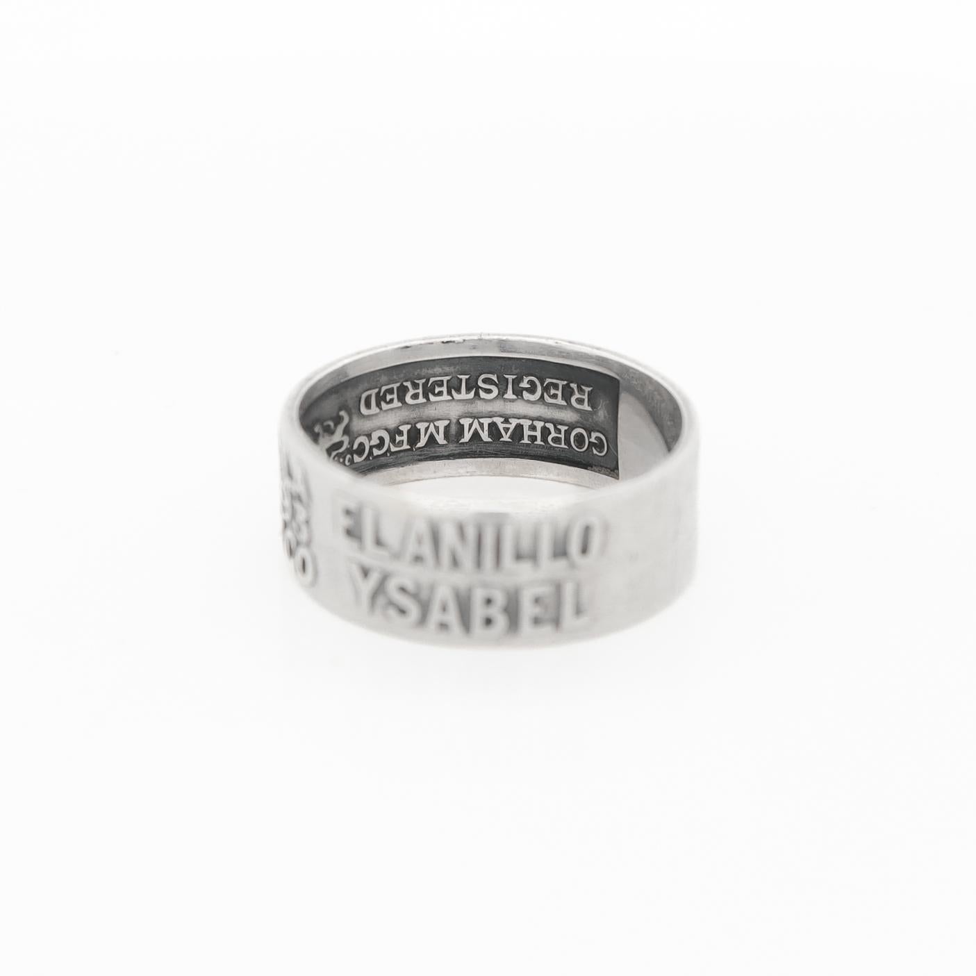 1892 Gorham Sterling Silver Chicago Columbian Exposition Isabella Souvenir Ring For Sale 8