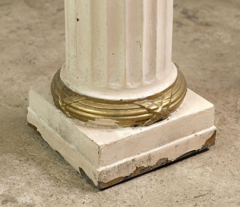 1892 Grand Prospect Hall Cast Iron Ornate Newel Post Swags For Sale at