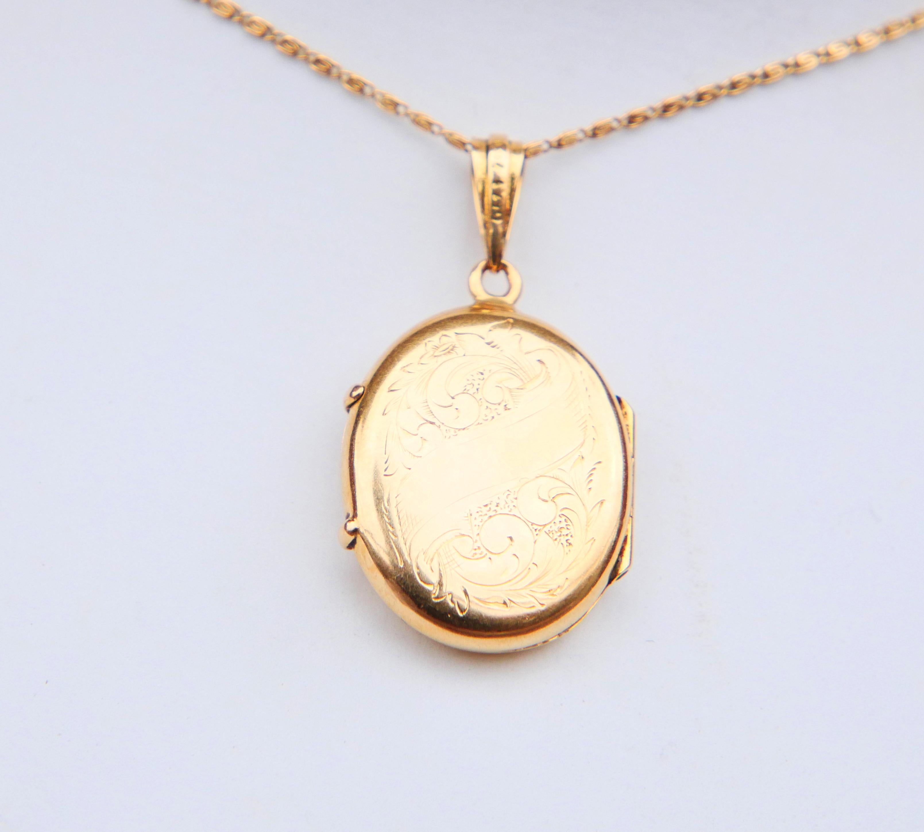 1892 Nordic Locket Pendant solid 18K Gold / 4.5gr For Sale 1