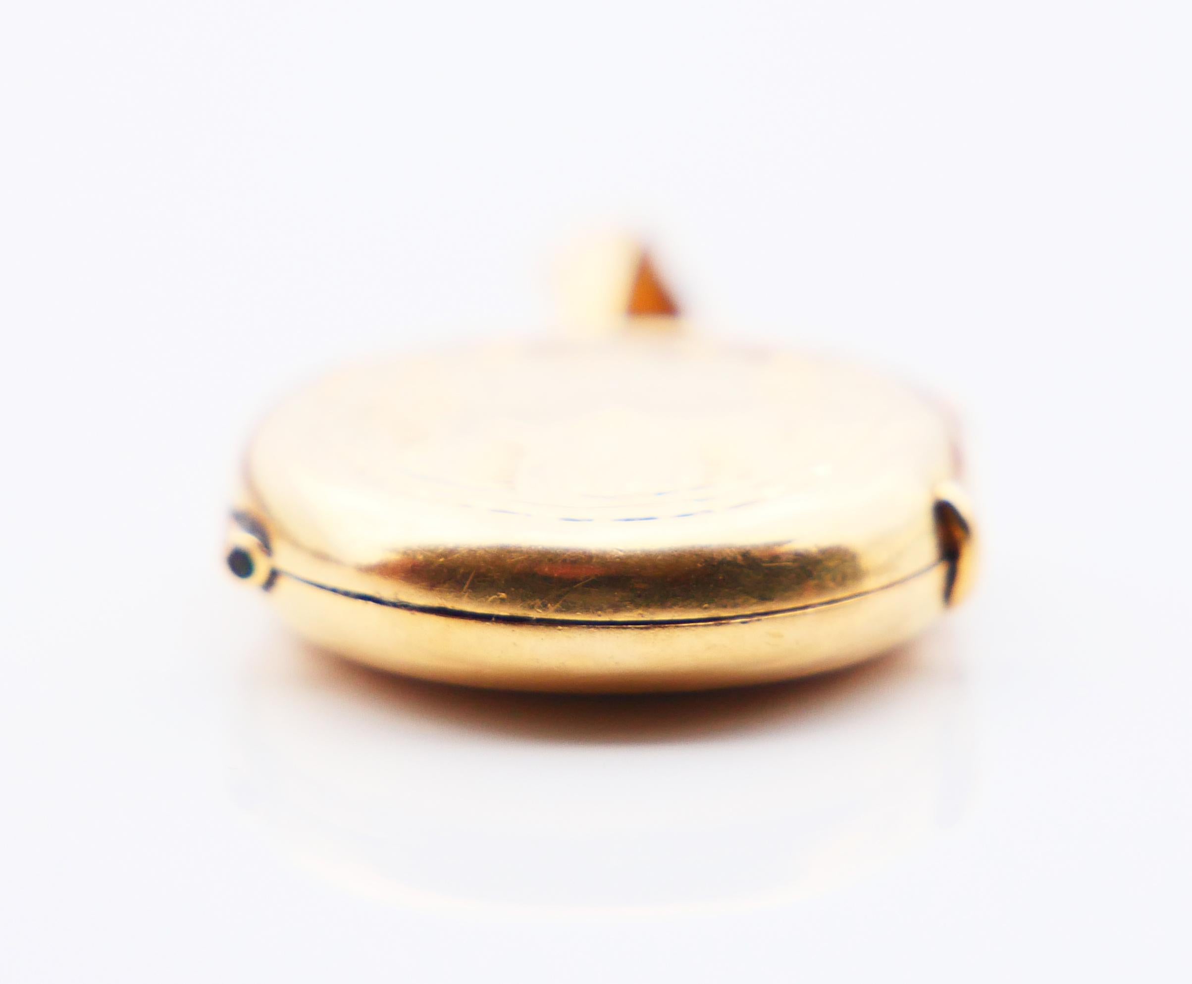 1892 Nordic Locket Pendant solid 18K Gold / 4.5gr For Sale 5