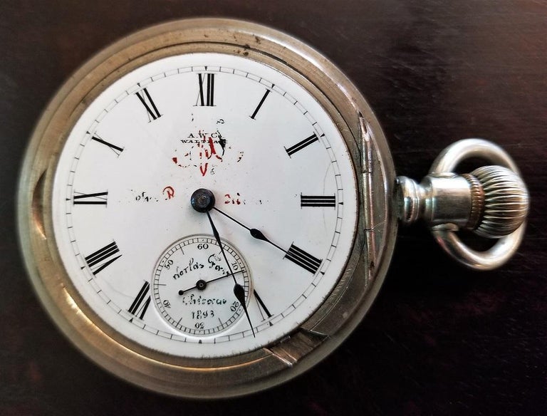 Presenting a Classic piece of Antique Americana.

One for the collector of pocket watches, Waltham, American collectibles and horology.

This Waltham pocket watch was made in 1893 and was sold at the World Fair in Chicago that year.

Waltham