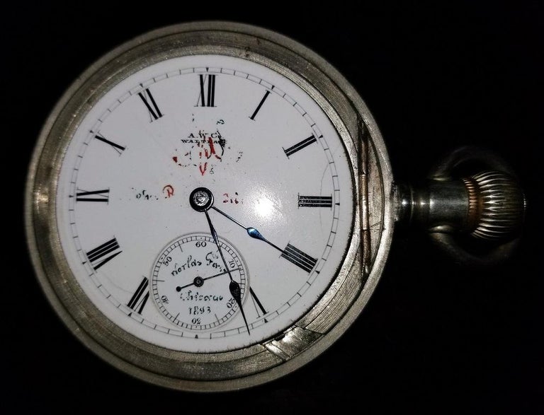 Late Victorian 1893 Chicago World’s Fair Waltham Pocket Watch For Sale