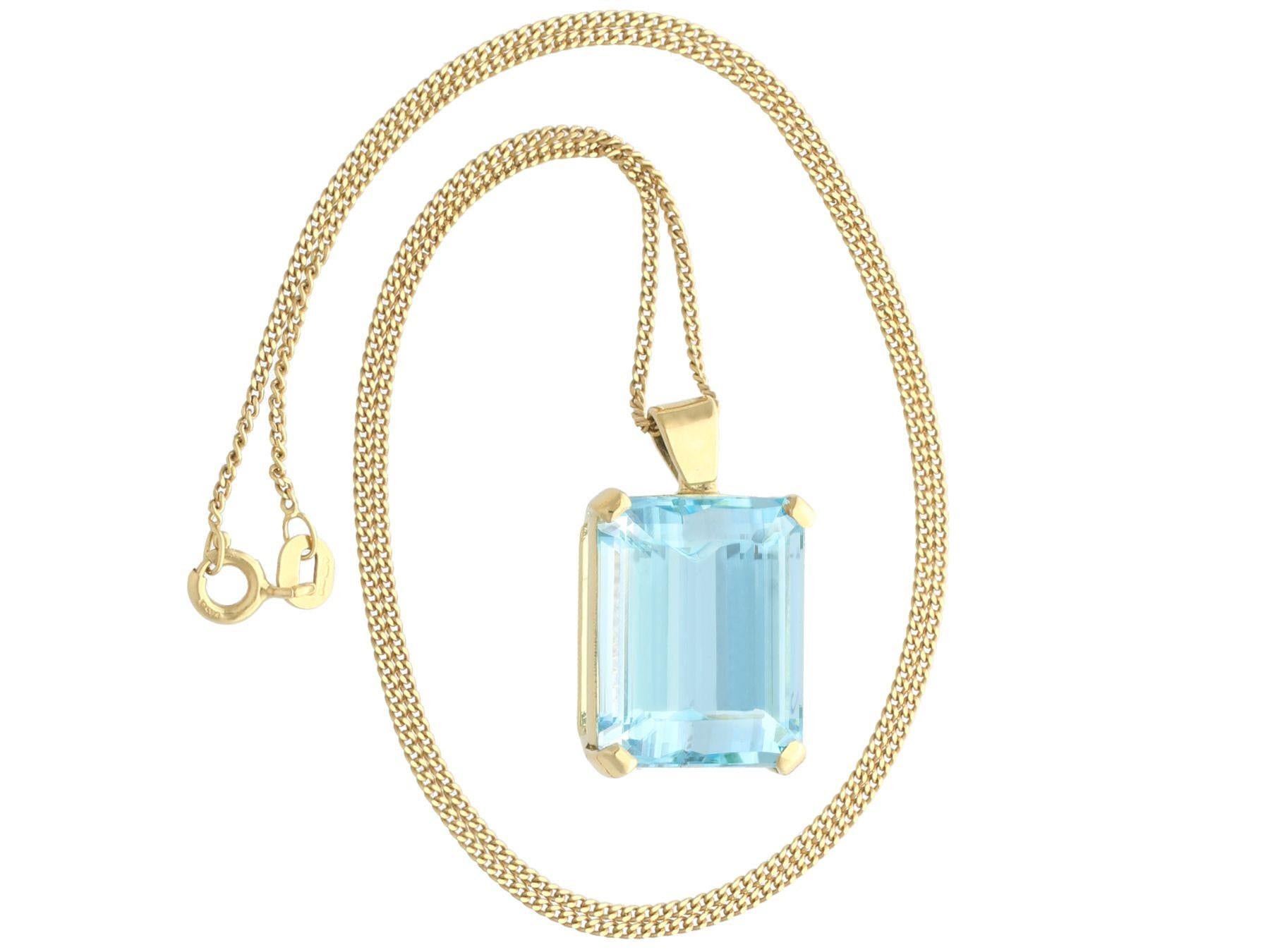 aquamarine pendant gold