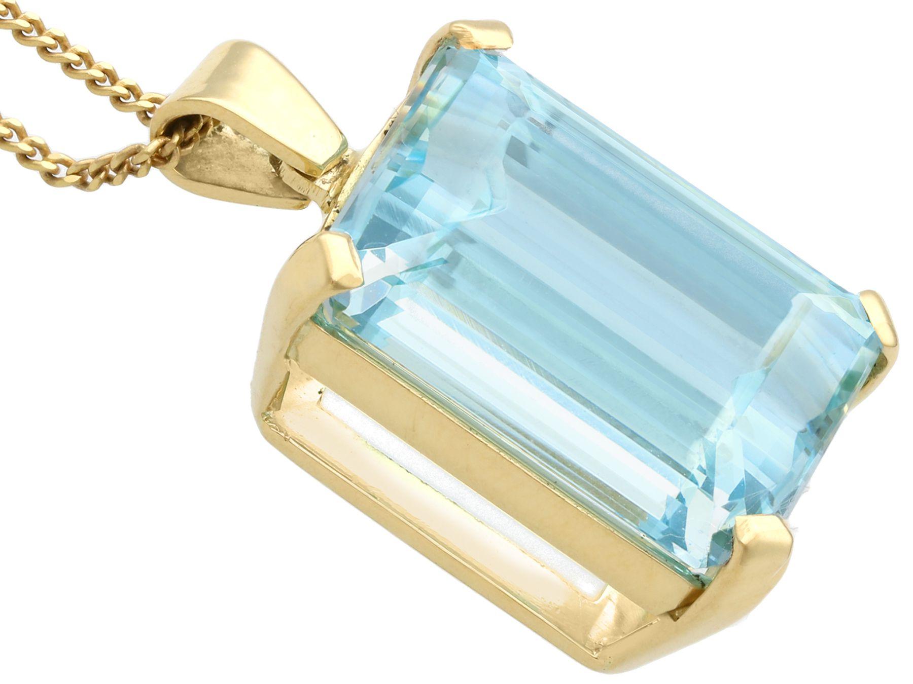 aquamarine pendant gold