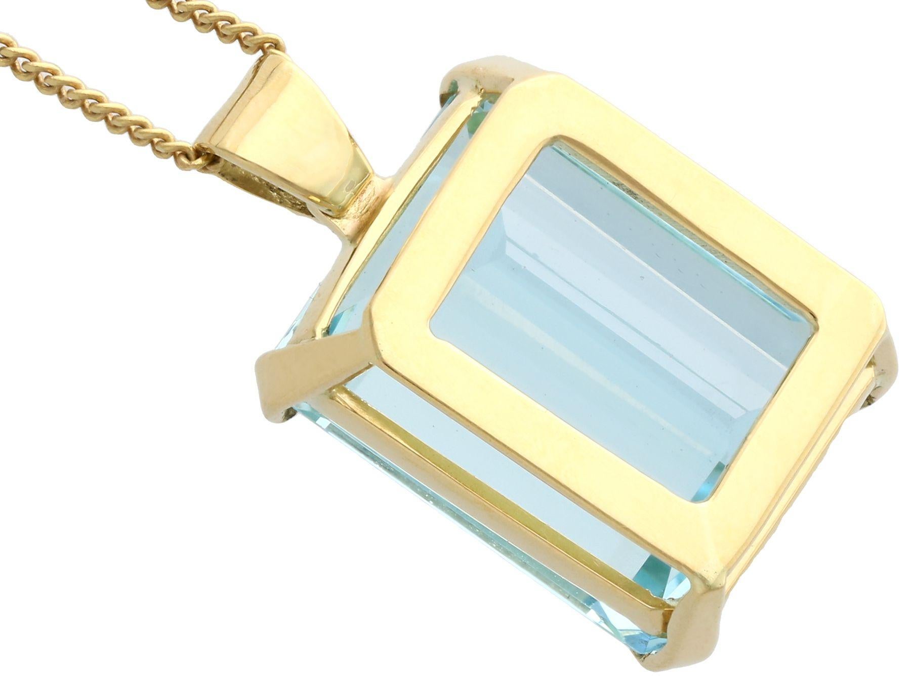 aquamarine gold pendant