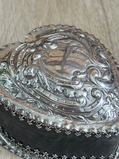 1893 Silver And Tortoiseshell Heart Shaped Box