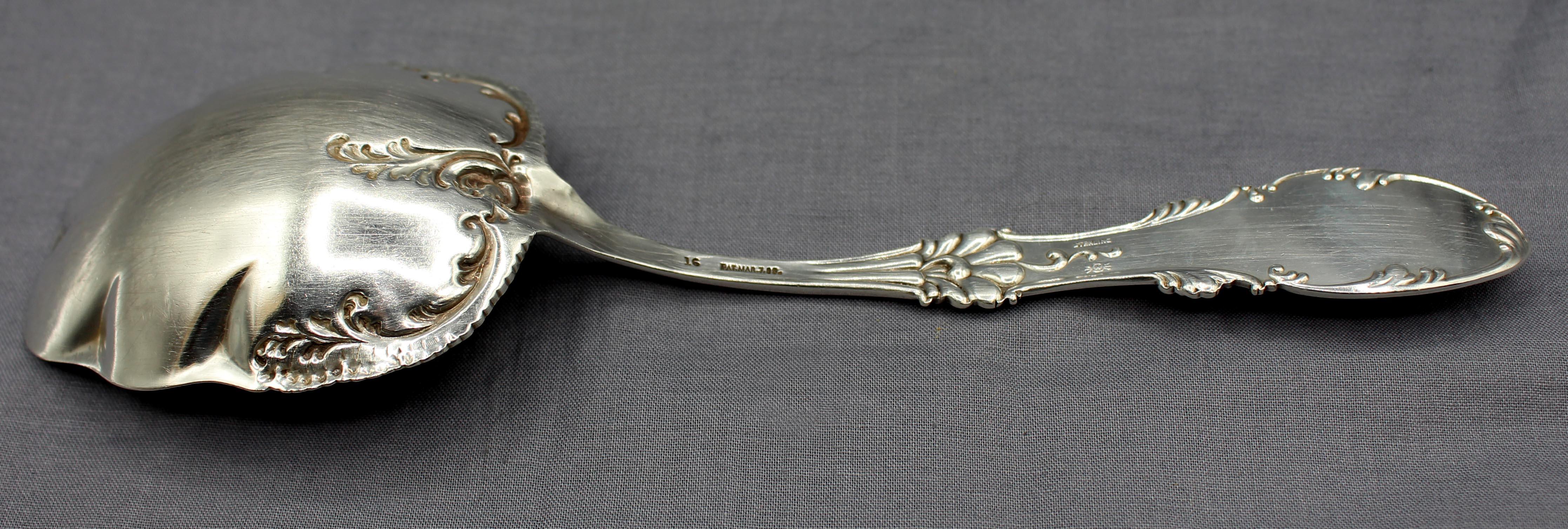 Victorian 1893 Sterling Silver Berry Spoon by Frank Whiting