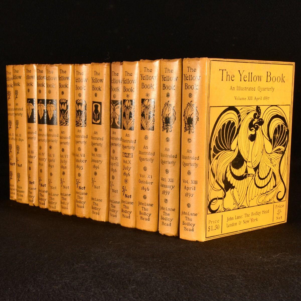 A sought after set of all thirteen volumes from the widely celebrated Victorian literary and artistic periodical 'The Yellow Book'.

Complete run of all first edition thirteen volumes of The Yellow Book, a leading British literary quarterly magazine