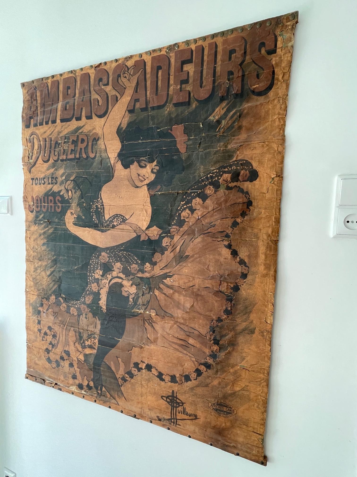 1894 Antique affiche / poster Ambassadeurs Duclerc tous les jours - Guillaume en vente 3