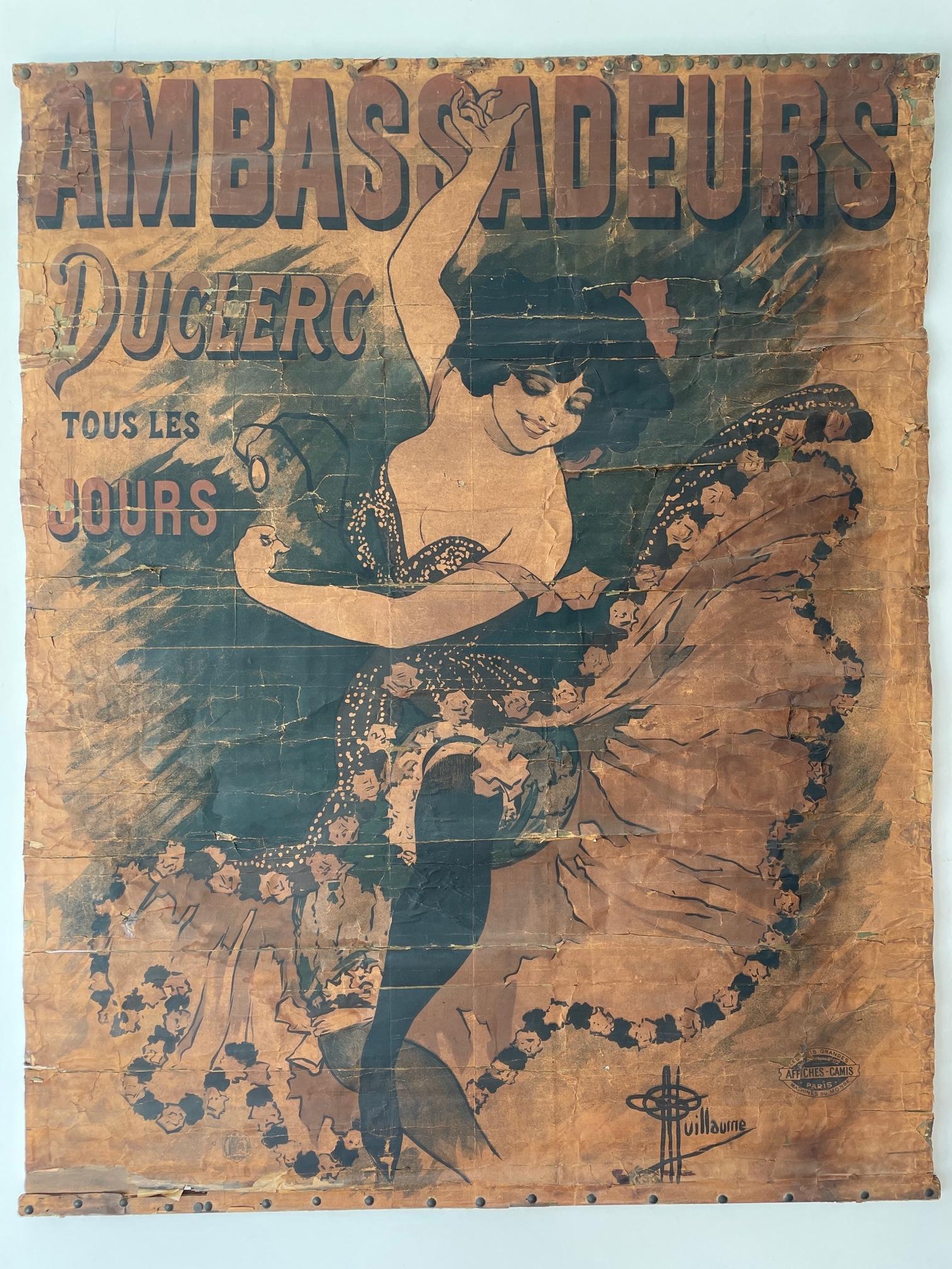 What. An. Item! This poster is made in the 1890's. To be more specific in 1894. This is an original piece. Absolute rare. It is over 120 years old. A must have for collectors of this kind of prints/posters/affiches. The poster is really fragile and