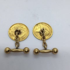 1894 Turn of Centuy 18K Gold Coin 1/2 Pond South Africa krugerrand Cufflinks