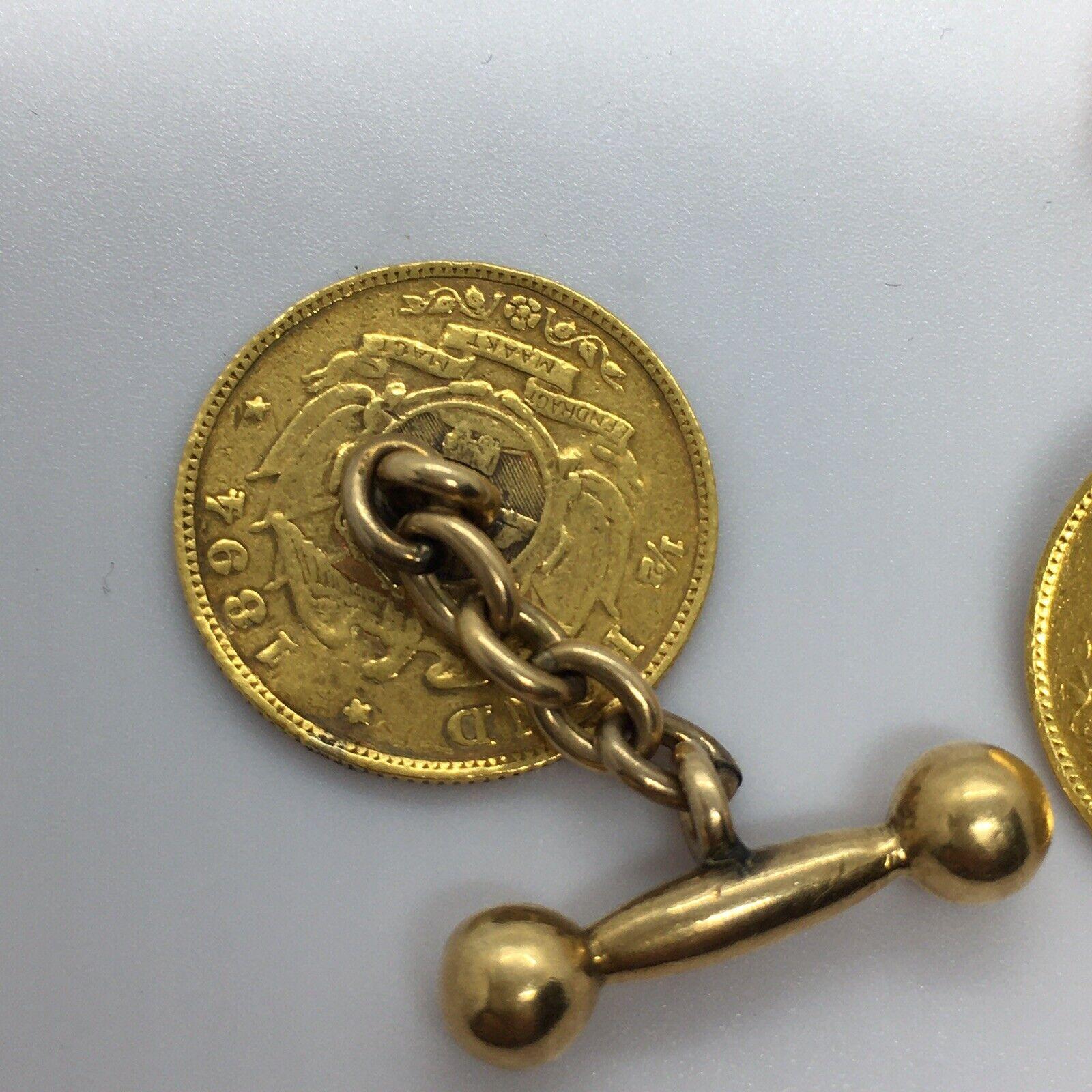 gold kruger coin earrings