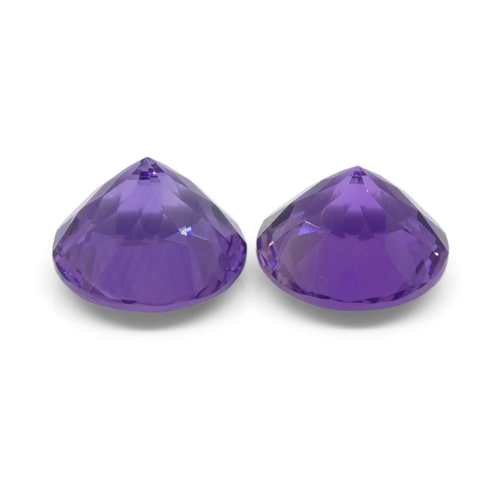 18.94ct Pair Round Purple Amethyst from Uruguay For Sale 5